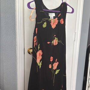 Studio I Black Dress with Pink Floral Pattern